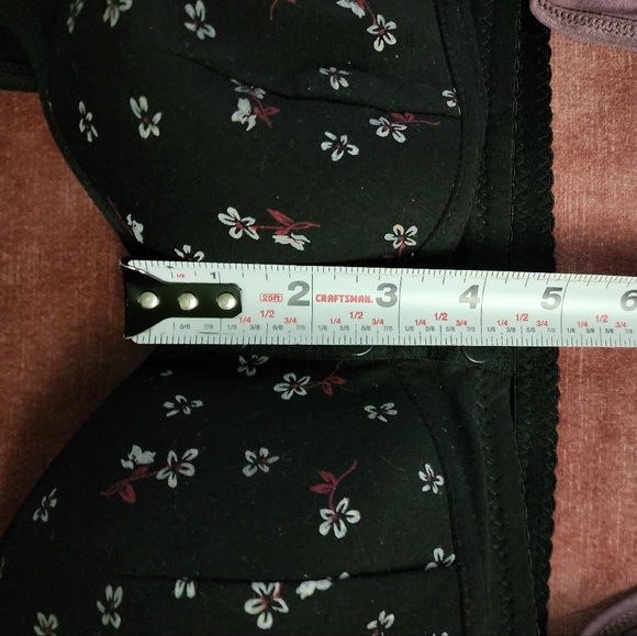 Floral Black Cotton Front Closure Bra - Picture 9 of 10